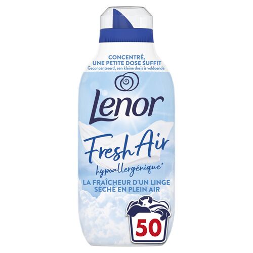 Lenor Fresh Air Adoucissant 50 Lavages, Gamme Peaux Sensibles, Protection Anti-Odeurs, Fraîcheur Ultra Concentrée, Fabriqué En France, 700ml