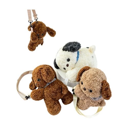 Sac à bandoulière en peluche Pappa Plush Puppy 29 x 26 cm (Modèle aléatoire)