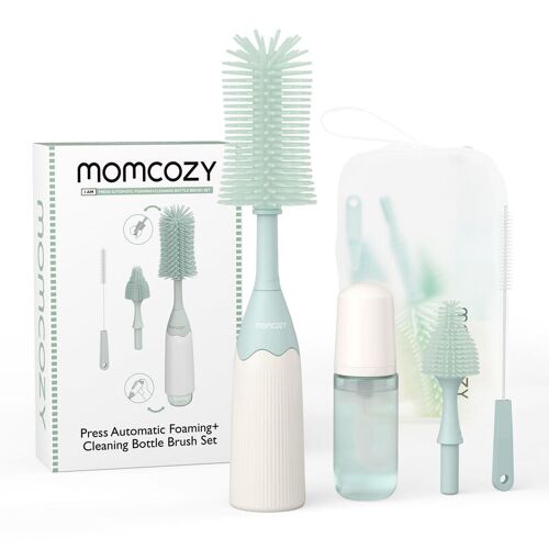 Momcozy Ls002 Kit De Brosse À Biberon Innovative Push-Press Design - Vert