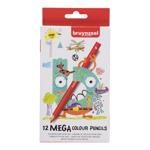 Bruynzeel Méga Crayons De Couleur, Par 12