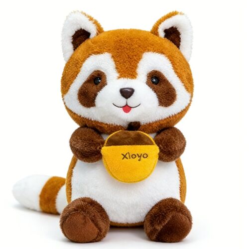 Peluche en forme de gland avec panda rouge 31 cm