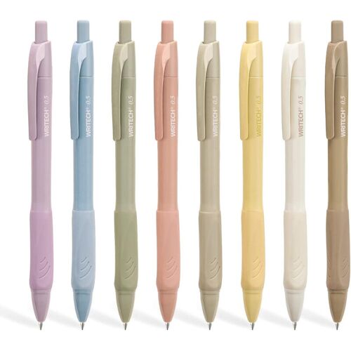 Writech Lot De 8 Stylos Gel Rétractables 0,5 Mm - Noir