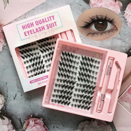 Meomagic Kit D¿Extensions De Cils Classic Avec Pinces À Épiler Et Colle - 10 Lignes - Wm26 