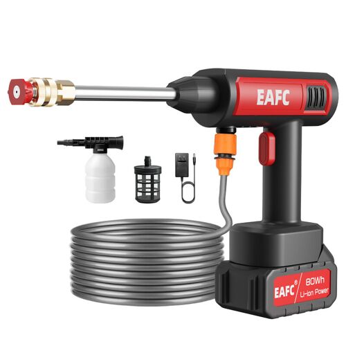 Eafc Nettoyeur Haute Pression Sans Fil Portable, Pistolet À Eau Électrique À Batterie Extra-Grande Capacité Avec Pulvérisateur De Mousse, Pistolet À Main Portable À Buse Réglable Pour Voiture, Maison, Sol, Salle De Bain, Arrosage