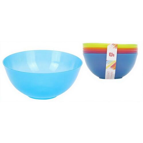 Excellent Houseware Lot De 6 Bols Ronds En Plastique Coloré
