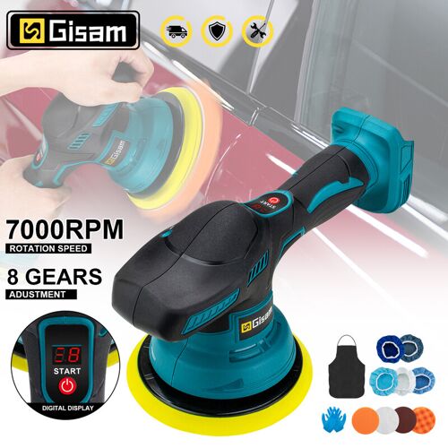 Gisam Polisseuse Électrique Sans Fil 8 Vitesses De Polissage Et Cirage Avec Affichage Numérique Pour Batterie Makita 18 V