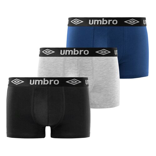 Umbro Lot De 3 Boxers Homme Noir/Bleu/Gris - S