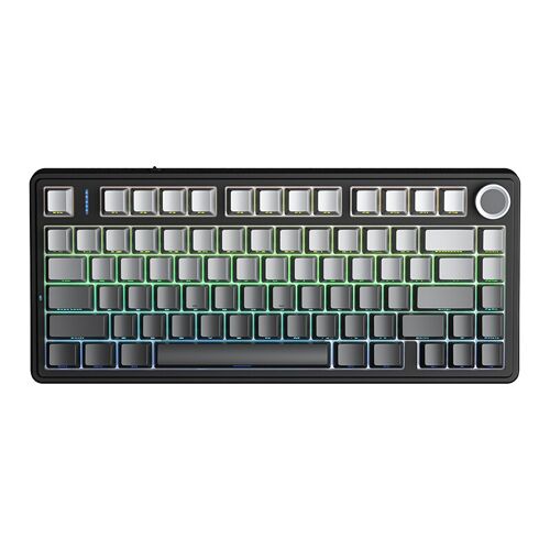 AULA F75 PRO Clavier mécanique sans fil 75 %, disposition QWERTY US, tri-Mode (Filaire/Bluetooth/2,4 GHz) - Gris dégradé