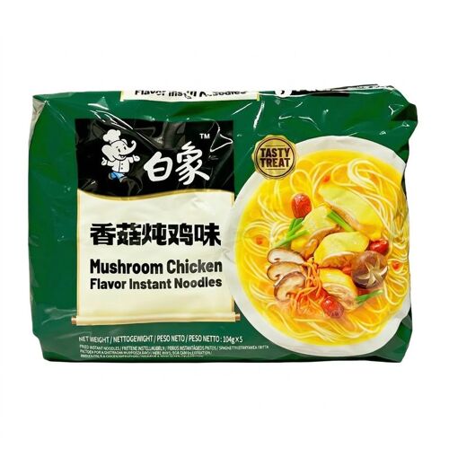 Bai Xiang Nouilles Saveur Poulet Braisé Aux Champignons Shiitake - 5 X 104 G
