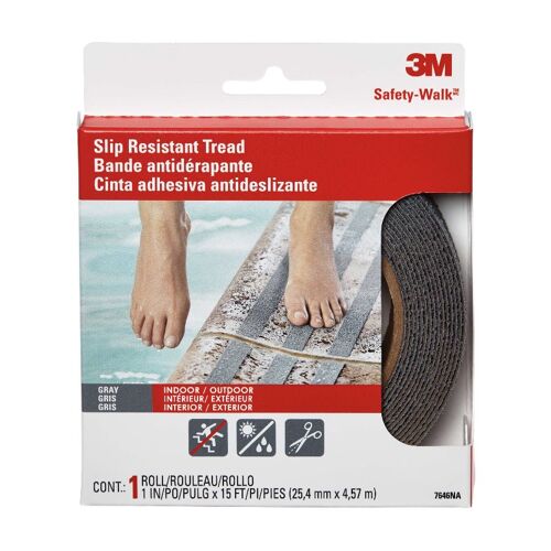 3m Bande Antidérapante Grise - 4,5 M X 25 Mm