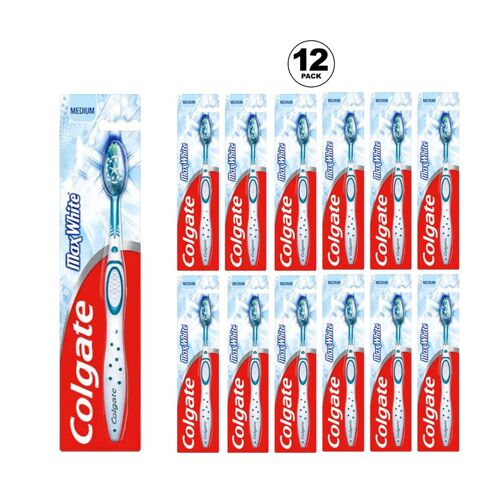 COLGATE TOOTHBRUSH MAX WHITE MEDIUM CDU 12