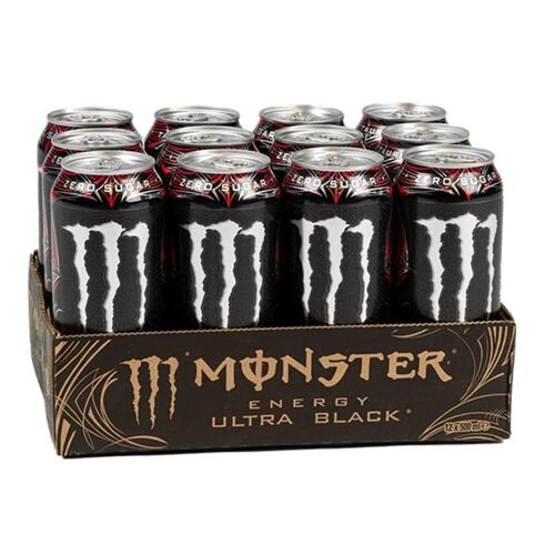 Monster Energy Boisson Énergisante Ultra Black Pack De 12 X 50cl