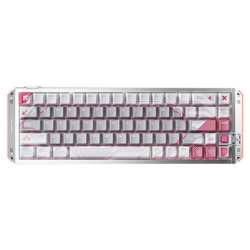 VGN Série FLASH 68HE Clavier filaire à commutateurs magnétiques (Argent chevalier, commutateur Tianba) - Châssis entièrement en aluminium, taux d'interrogation de 8 000 Hz, précision de 0,001 mm, jeu, e-sport