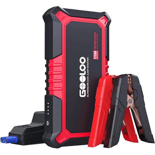 Gooloo Gp2000 Booster De Voiture 12 V Ultra-Sécurisé Avec Batterie Externe, Démarreur De Secours 2000 A Et Câble De Démarrage Intelligent Portable Pour Moteurs Essence 8 L Et Diesel 6 L
