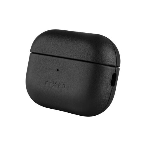 FIXED Étui en cuir pour Apple AirPods Pro 2/Pro 2, compatible MagSafe (USB-C), Noir