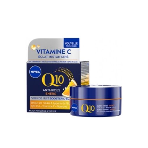 Nivea Q10 Énergie - Crème De Nuit Anti-Rides Pour Peau Fatiguée Et Terne - 50 Ml 