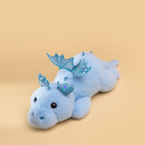 Jouet en peluche Dragon bleu 28 cm