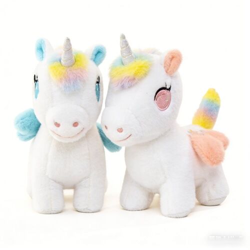 Peluche Licorne arc-en-ciel 22 cm (Modèle aléatoire)