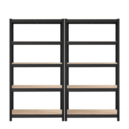 SONGMICSHOME HOME Lot de 2 étagères de rangement réglables à 5 niveaux - Marron et noir