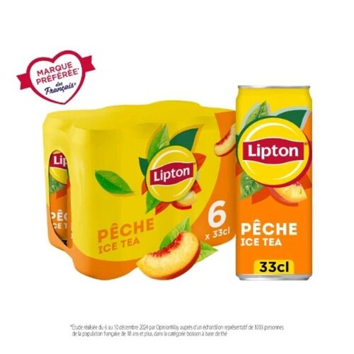 Lipton Thé Glacé Pêche - 6 X 33 Cl