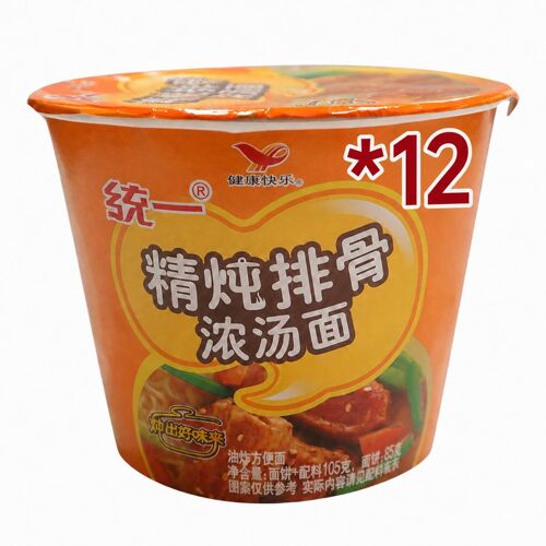 Uni-President Nouilles Instantanées Au Bouillon De Côtes De Porc Mijotées 105 G X 12 Packs (Carton)