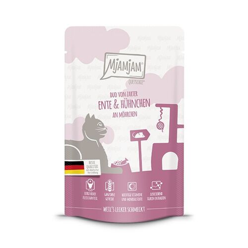 Mjamjam Duo Nourriture En Sachet Pour Chat Au Canard, Poulet Et Carottes - 125 G