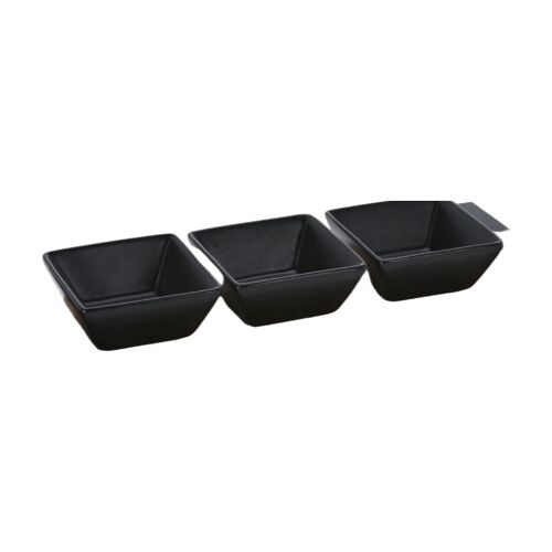 Koopman Set De Service Pour Snacks - 3 Bols Avec Plateau En Bois