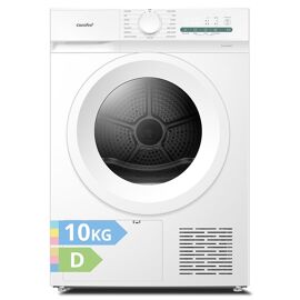 Comfee' CD10EHP05W-HR Sèche-linge à pompe à chaleur, 10 kg, classe énergétique D avec technologie de pompe à chaleur, lumière UV pour une pureté hygiénique, fonction de rafraîchissement, écran LED, séchage rapide, blanc