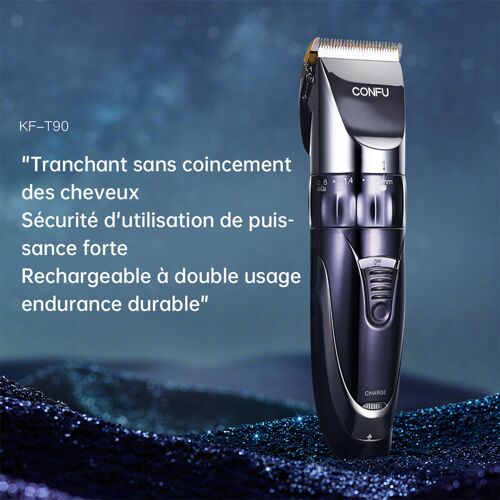 Confu T90 Tondeuse Électrique Avec Kit D'outils De Coiffure, Chiffon Et Éponge Offerts