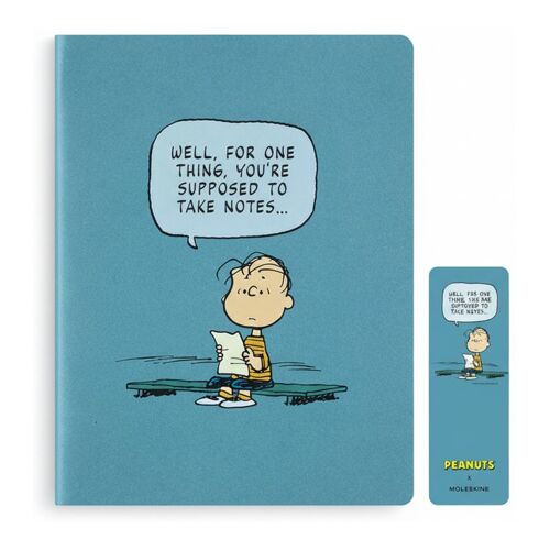 Moleskine Cahier Peanuts Édition Limitée, Couverture Souple, Format Xl - 19 X 25 Cm, Ligné, Bleu Vif, 120 Pages