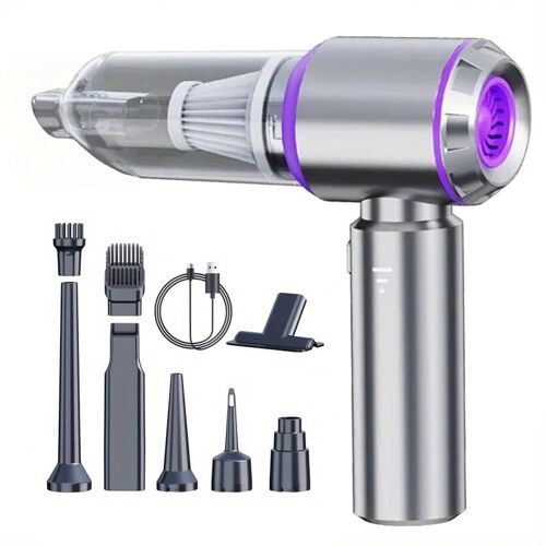 EAFC 6653 Aspirateur de voiture sans fil, Souffleur à air comprimé 16 000 Pa avec accessoires de nettoyage - Violet