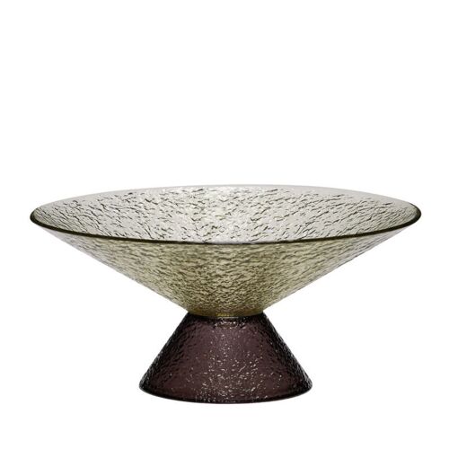 Hübsch Bonbon Grand Bol En Verre - Vert/Marron