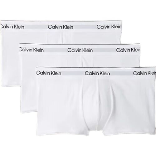 Calvin Klein Boxers Bas De Taille En Coton Extensible Icon, Lot De 3, Blanc, 4xl