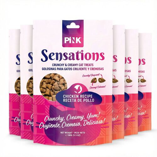 Pink Sensations Friandises Pour Chats Saveur Poulet - 6 × 100 G