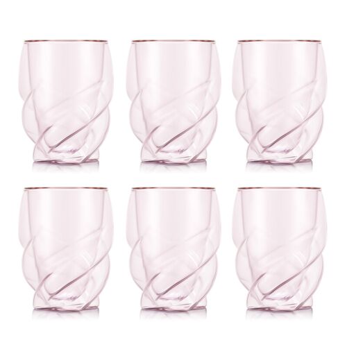 Bodum Pavina Paris Lot De 6 Verres À Double Paroi Rose Transparent - 270 Ml