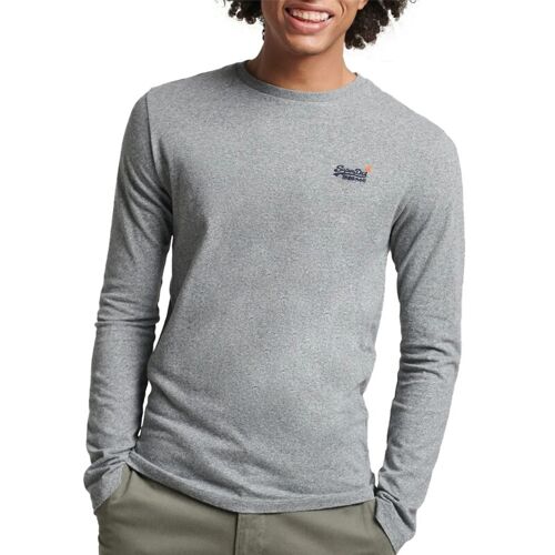 Superdry T-Shirt À Manches Longues Vintage Gris Chiné - Taille L