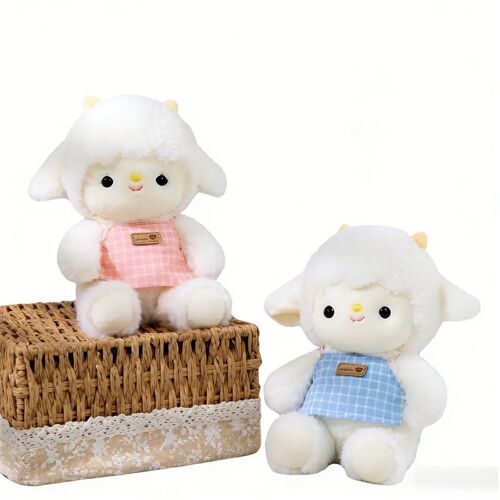 Peluche Un vison portant un bavoir autour d¿un mouton 24 cm (Modèle aléatoire)