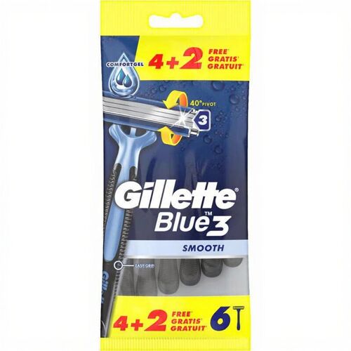 Gillette Blue3 Smooth Lot De 6 Rasoirs Jetables 