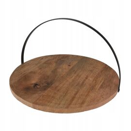 Plateau De Service À Étages Rond - Bois - 28 Cm Avec Poignée