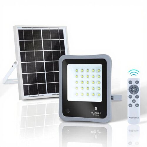 Aigostar - Projecteur Solaire - 30 W - Étanche Ip65 - Batterie 5000 Mah