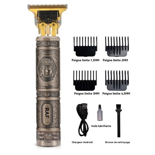 RAF Tondeuse professionnelle pour hommes, technologie T Blade, appareil sans fil, moteur 7200 tr/min, kit coiffage de barbier