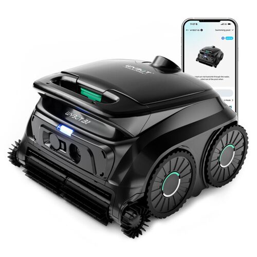 (Nouveau 2026) WYBOT B1 Nettoyeur robot pour piscine, nettoyage du fond et des parois, aspirateur de piscine sans fil avec autonomie de 120 min pour piscines enterrées et hors-sol, navigation intelligente, stationnement automatique, noir et vert