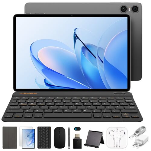 Teclast P30 Tablette 4 Go RAM + 128 Go et écran 10,1'' avec clavier, souris, stylet, écouteurs, support et housse - Gris spatial