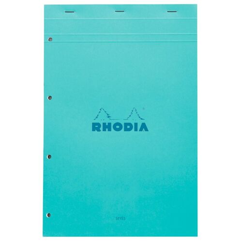 Clairefontaine Rhodia Bloc Agrafé Couleurs N°20 Seyès 80 Feuillets Microperforés Et Perforés 4 Trous, Couvertures Assorties