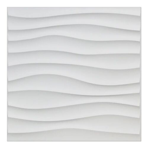 Lot de 12 panneaux muraux en PVC Art3d pour la décoration intérieure, carreaux muraux 3D texturés blancs, 50 x 50 cm