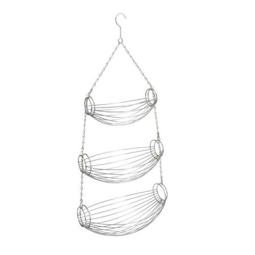 Panier à fruits suspendu - Métal - Chrome - 15 x 72 cm