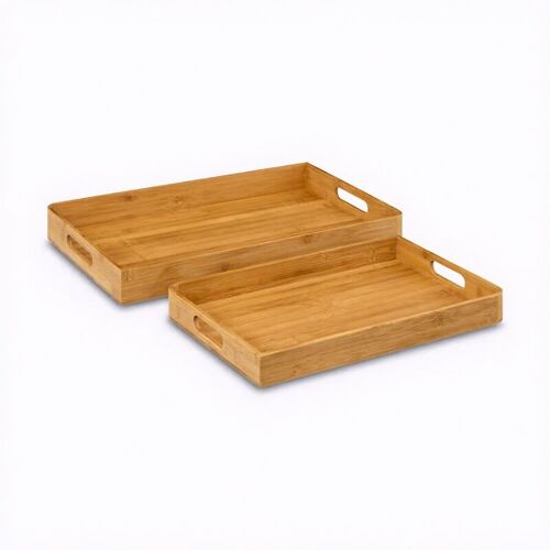 5five Lot De 2 Plateaux En Bambou