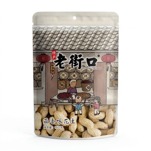 Lao Jie Kou Cacahuètes Grillées Saveur Ail - 160 G