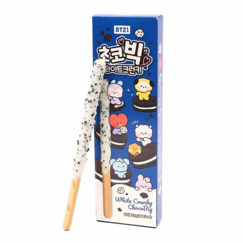 Bt21 Chocobig Batônnets De Biscuit Avec Glaçage Au Chocolat Blanc Saveur Cookies And Cream - 57 G