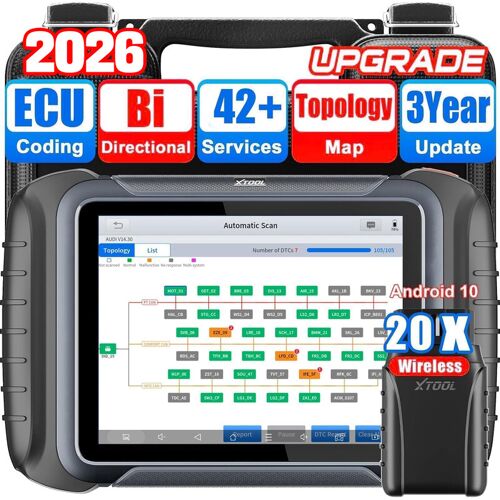 Xtool D8w Scanner Obd2 Sans Fil Bidirectionnel Avec Cartographie Des Circuits, Codage Ecu, Réinitialisation Du Code 42, Tests Actifs, Réapprentissage Du Vilebrequin, Pmi De Tous Les Systèmes, Can Fd/Doip Fca Et 3 Ans De Mises À Jour